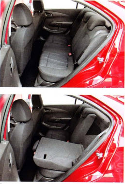 chevrolet aveo 2012 задний ряд сидений